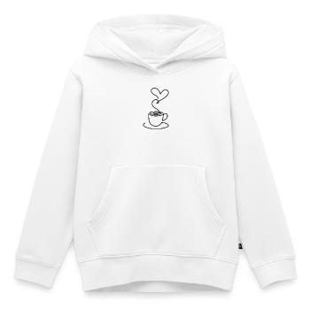 Tee Skizze mit Herz Rauch – romantisches Motiv - Kinder Premium Organic Hoodie - Weiß - Vorne - AI Model Kid Female (0cm)
