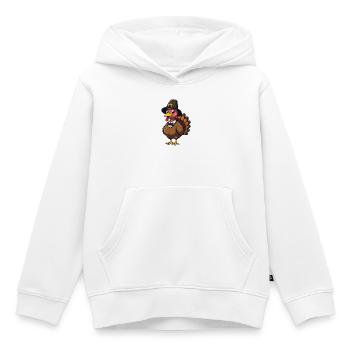 Thanksgiving Drôle Dinde de Thanksgiving - Sweat Premium à capuche enfant bio - blanc - Devant - AI Model Kid Female (0cm)