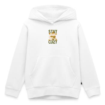 Reste au chaud - Sweat Premium à capuche enfant bio - blanc - Devant - AI Model Kid Female (0cm)