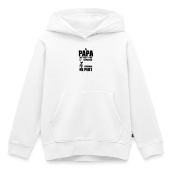 Papa répare  - Sweat Premium à capuche enfant bio - blanc - Devant - AI Model Kid Female (0cm)