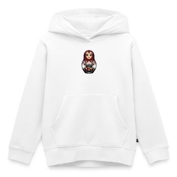 Matriochka en russe Matriochka Poupée Russe - Sweat Premium à capuche enfant bio - blanc - Devant - AI Model Kid Female (0cm)