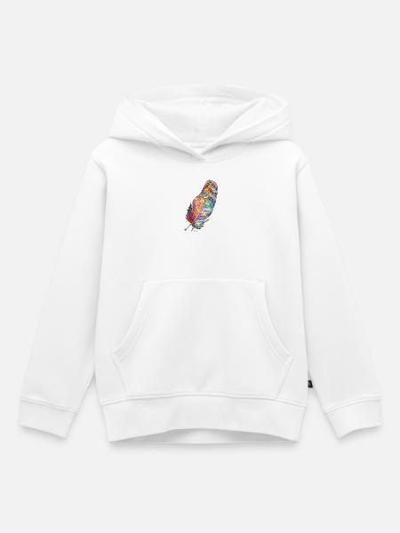 Feder - Kinder Premium Organic Hoodie - Weiß