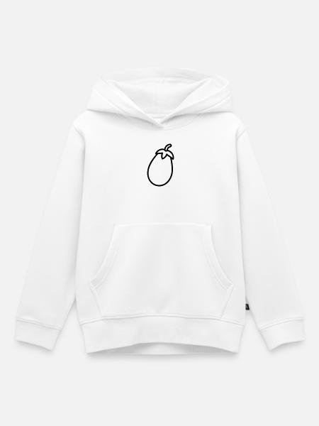 Aubergine - Kinder Premium Organic Hoodie - Weiß