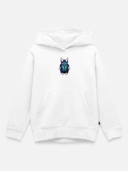 Blue Flowerbeetle - Kinder Premium Organic Hoodie - Weiß