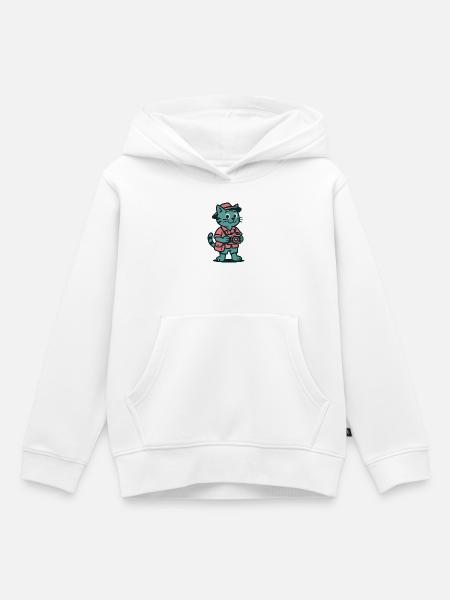 Touristenkatze mit Kamerafahrt - Kinder Premium Organic Hoodie - Weiß