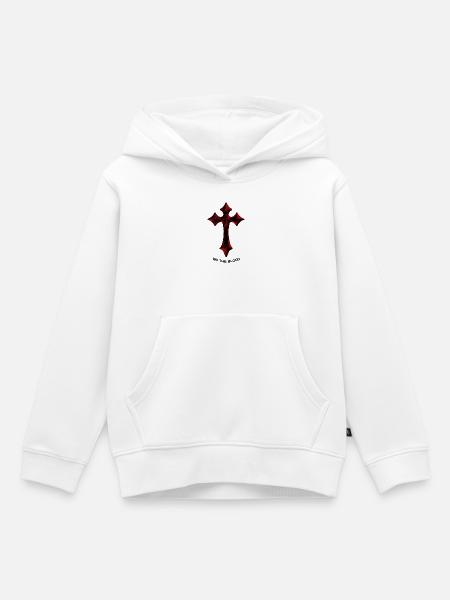 Rotes Gothic Kreuz-Talisman - Kinder Premium Organic Hoodie - Weiß