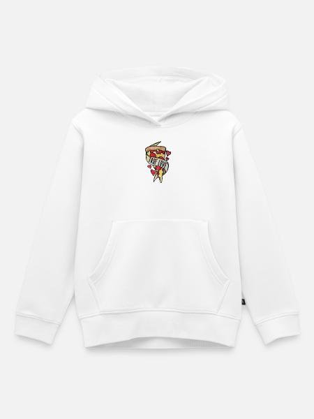 Pizza Slice Wahre Liebe - Kinder Premium Organic Hoodie - Weiß