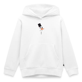 Snowman Face With Black Top Hat Winter Art - Kinder Premium Organic Hoodie - Weiß - Vorne - AI Model Kid Female (0cm)
