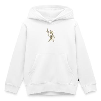 Minimalistische Zebra Tennis Spieler Silhouette  - Kinder Premium Organic Hoodie - Weiß - Vorne - AI Model Kid Female (0cm)