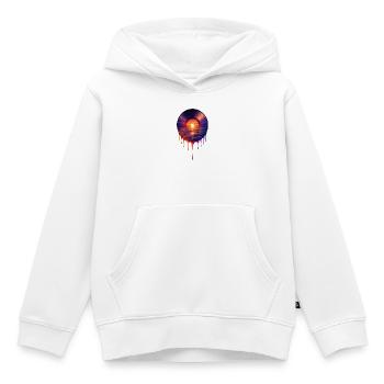 Vinyle qui goutte - Sweat Premium à capuche enfant bio - blanc - Devant - AI Model Kid Female (0cm)