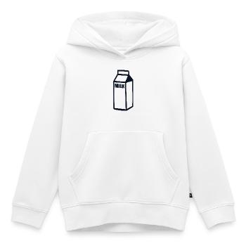 lait - Sweat Premium à capuche enfant bio - blanc - Devant - AI Model Kid Female (0cm)