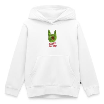 Spice UP your life - Basilikum - Rock ’n’ Roll - Kinder Premium Organic Hoodie - Weiß - Vorne - AI Model Kid Female (0cm)