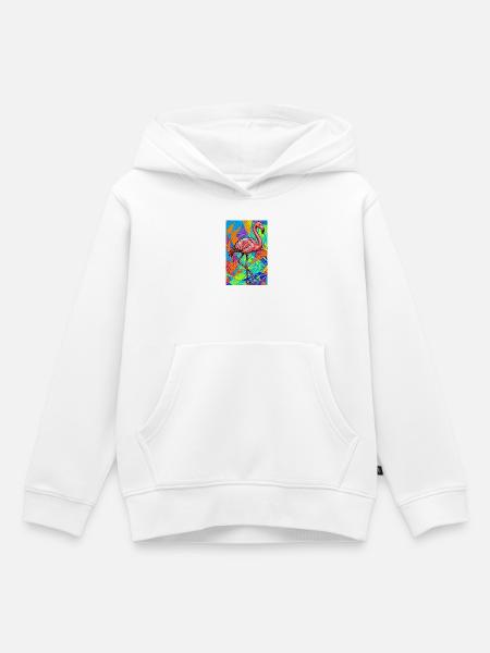 Flamingo - Kinder Premium Organic Hoodie - Weiß