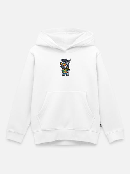 Zebra Comic Urlaub - Kinder Premium Organic Hoodie - Weiß