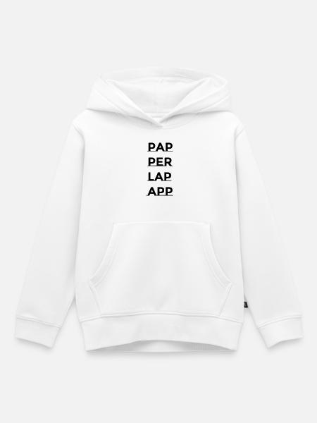 PAPPERLAPAPP - Kinder Premium Organic Hoodie - Weiß