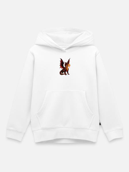 Feuerdrache Flammenatem - Kinder Premium Organic Hoodie - Weiß