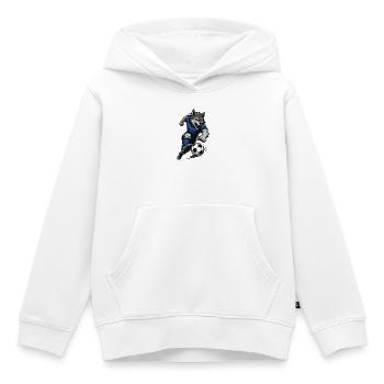 Wolf Storm Football Dribble - Kids Premium Organic Hoodie - white - Front - AI Model Kid Female (0cm)