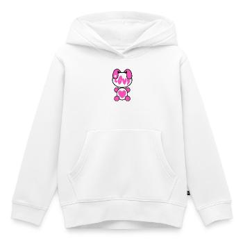 Plush : Lovy - Sweat Premium à capuche enfant bio - blanc - Devant - AI Model Kid Female (0cm)
