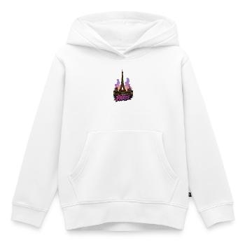Paris Graffiti Skyline Neon - Sweat Premium à capuche enfant bio - blanc - Devant - AI Model Kid Female (0cm)