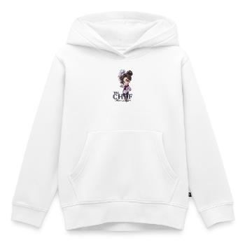 Chef Chibi Girl Cadeau de cuisine - Sweat Premium à capuche enfant bio - blanc - Devant - AI Model Kid Female (0cm)