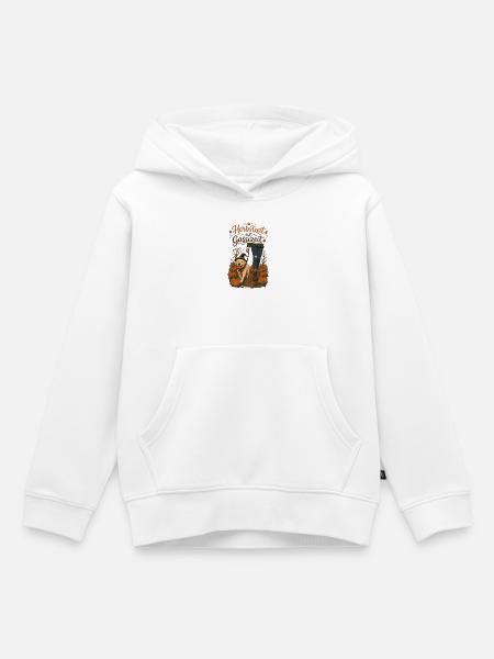 Kürbisfeld-Spaziergang - Kinder Premium Organic Hoodie - Weiß