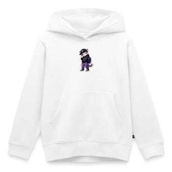 Abenteurer Kitten Purple Stars - Kinder Premium Organic Hoodie - Weiß - Vorne - AI Model Kid Female (0cm)