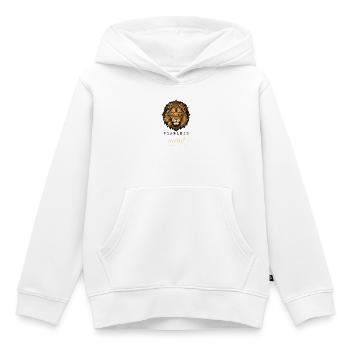 Furchtloser Geist – Löwenmotivationsdesign - Kinder Premium Organic Hoodie - Weiß - Vorne - AI Model Kid Female (0cm)