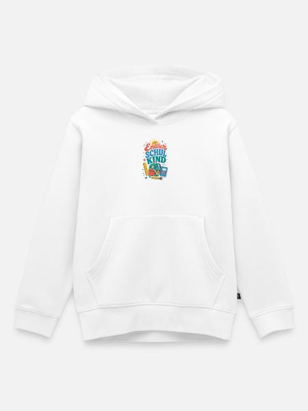 Endlich Schulkind – bunte Schultasche - Kinder Premium Organic Hoodie - Weiß
