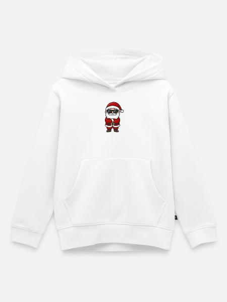 Sonnenbrillen-Weihnachtsmann-Ikone - Kinder Premium Organic Hoodie - Weiß