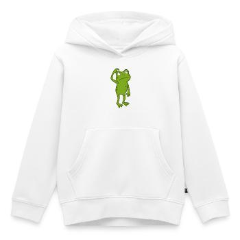 Frosch verwirrt  - Kinder Premium Organic Hoodie - Weiß - Vorne - AI Model Kid Female (0cm)