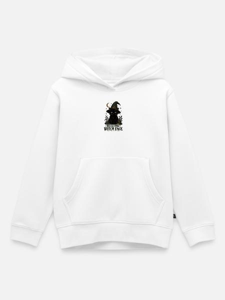 Ruhendes Hexengesicht - Kinder Premium Organic Hoodie - Weiß