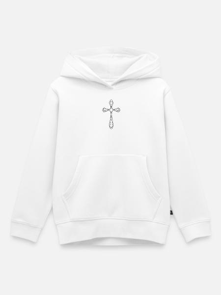 kreuz - Kinder Premium Organic Hoodie - Weiß