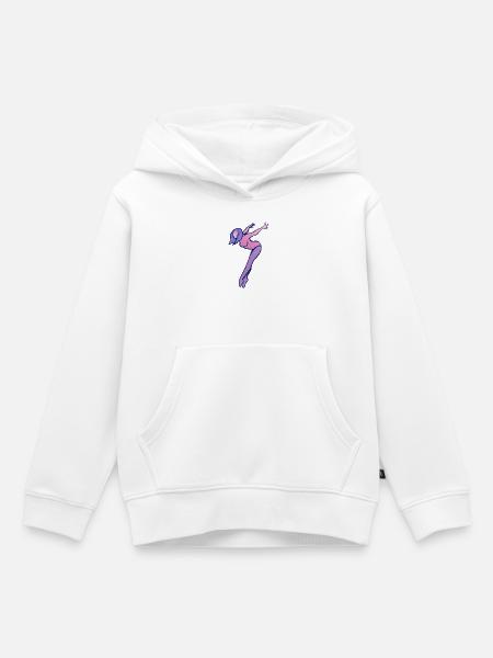 Pink-Lila-Silhouette-Tänzer - Kinder Premium Organic Hoodie - Weiß