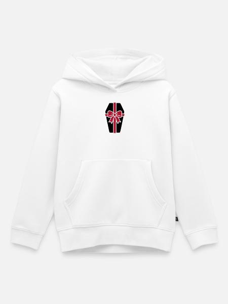 Sarg Geschenkbox Schleife Icon - Kinder Premium Organic Hoodie - Weiß