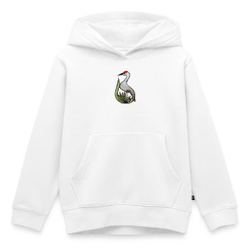 Kranich in Aquarell Pflanzenlandschaft - Kinder Premium Organic Hoodie - Weiß - Vorne - AI Model Kid Female (0cm)