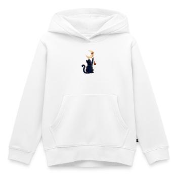 Mond-Abbrecherkatze - Kinder Premium Organic Hoodie - Weiß - Vorne - AI Model Kid Female (0cm)