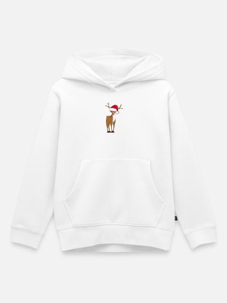 A naughty reindeer - Kids Premium Organic Hoodie - white