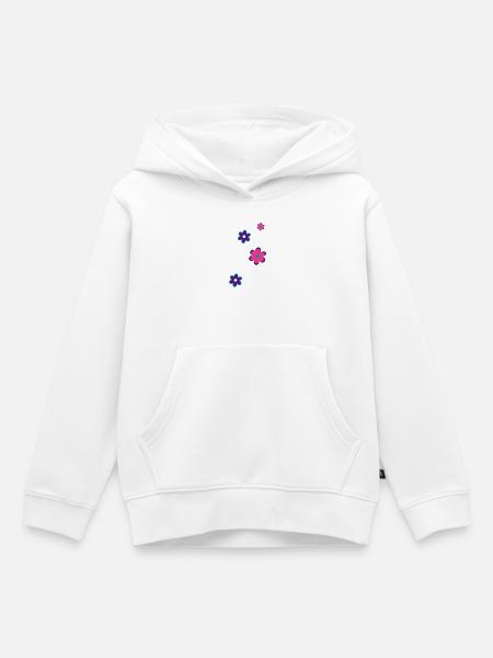 Blumen - Kinder Premium Organic Hoodie - Weiß