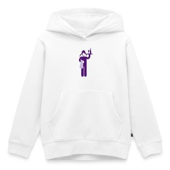 serveuse - Sweat Premium à capuche enfant bio - blanc - Devant - AI Model Kid Female (0cm)