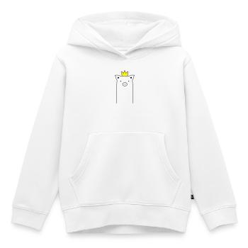 Porc avec couronne porcelet porcelets truie cadeau - Sweat Premium à capuche enfant bio - blanc - Devant - AI Model Kid Female (0cm)