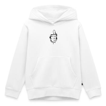 Hand mit Daumen nach oben - Kinder Premium Organic Hoodie - Weiß - Vorne - AI Model Kid Female (0cm)