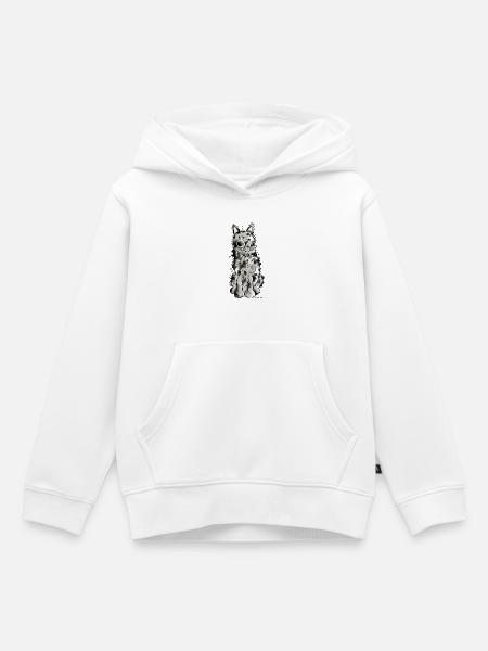Fröhlicher Mudi - Kinder Premium Organic Hoodie - Weiß