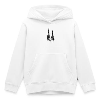 Kölner Dom aus Köln (Vintage/Schwarz) - Kinder Premium Organic Hoodie - Weiß - Vorne - AI Model Kid Female (0cm)