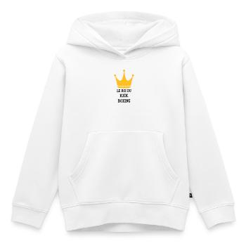 Kickboxing / Kick-Boxeur / Kick Boxing / - Sweat Premium à capuche enfant bio - blanc - Devant - AI Model Kid Female (0cm)