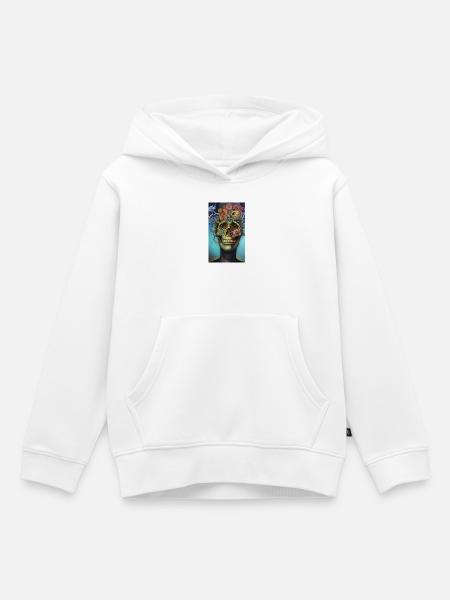 Beautiful fantasy Skull - Kinder Premium Organic Hoodie - Weiß