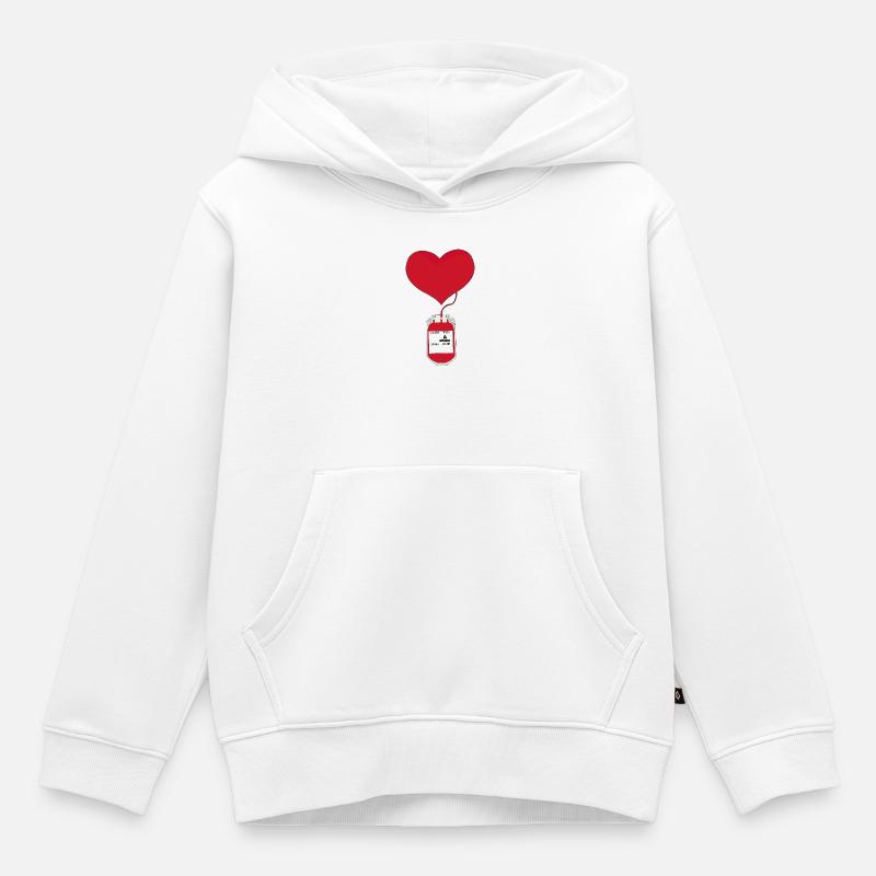 Donner du sang est un acte d’amour - Sweat Premium à capuche enfant bio - blanc
