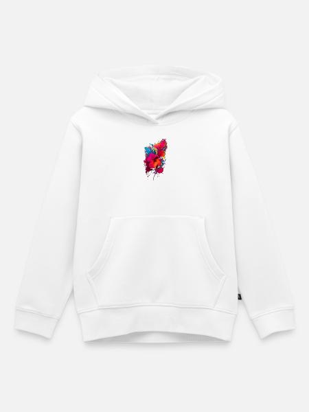 Hibiskus - Kinder Premium Organic Hoodie - Weiß