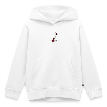 Herzflug im roten Kleid - Kinder Premium Organic Hoodie - Weiß - Vorne - AI Model Kid Female (0cm)