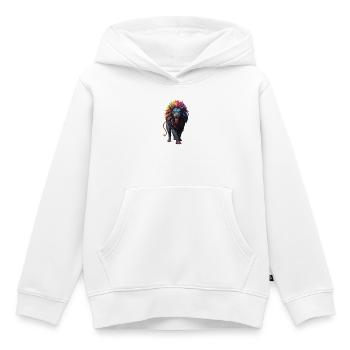 Mehrfarbiger Löwe - Kinder Premium Organic Hoodie - Weiß - Vorne - AI Model Kid Female (0cm)
