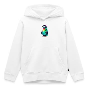 Pingouin - Sweat Premium à capuche enfant bio - blanc - Devant - AI Model Kid Female (0cm)